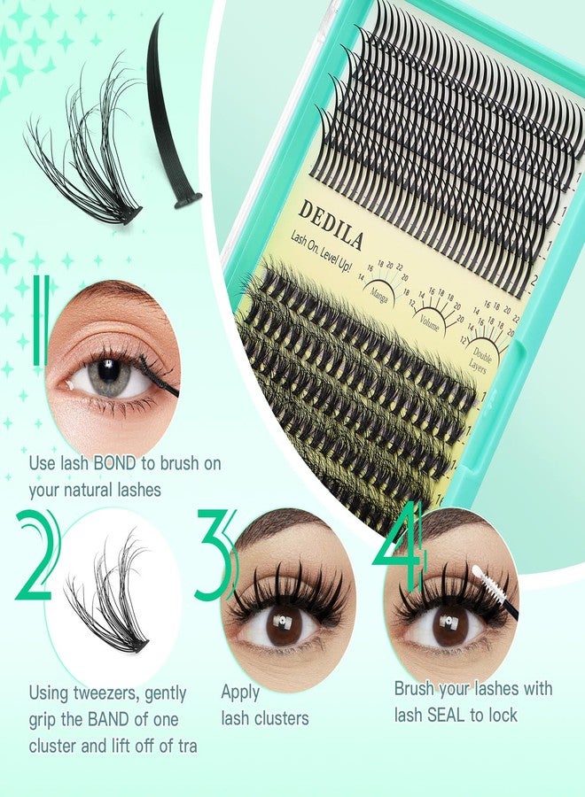 Dedila Lashes Extensions Natural Long Spiky and 30D Fluffier Lash Cluster D Curl Mixed 12-22mm Individual False Eyelashes DIY Lashes (30D+Spiky) - Image 5
